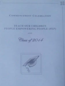 PEP graduation booklet